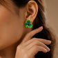 3 Petal Earring ( Dark Green )