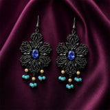 Black Theme Earring  ( Navy Blue )
