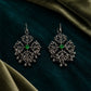 Black Theme Earring ( Green )