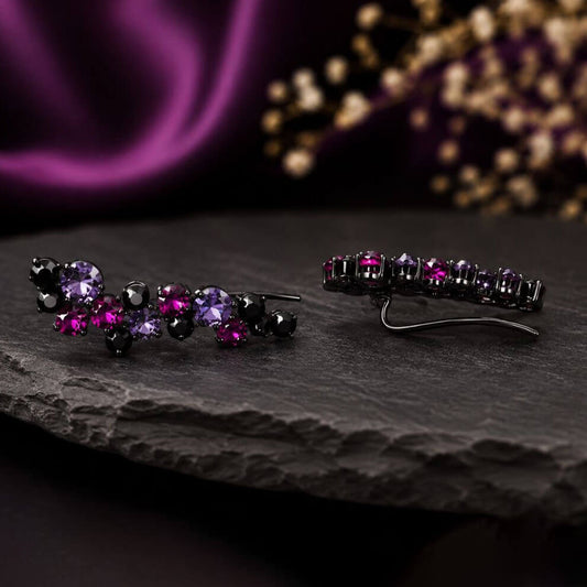 Reverse Earring ( Black x Purple )