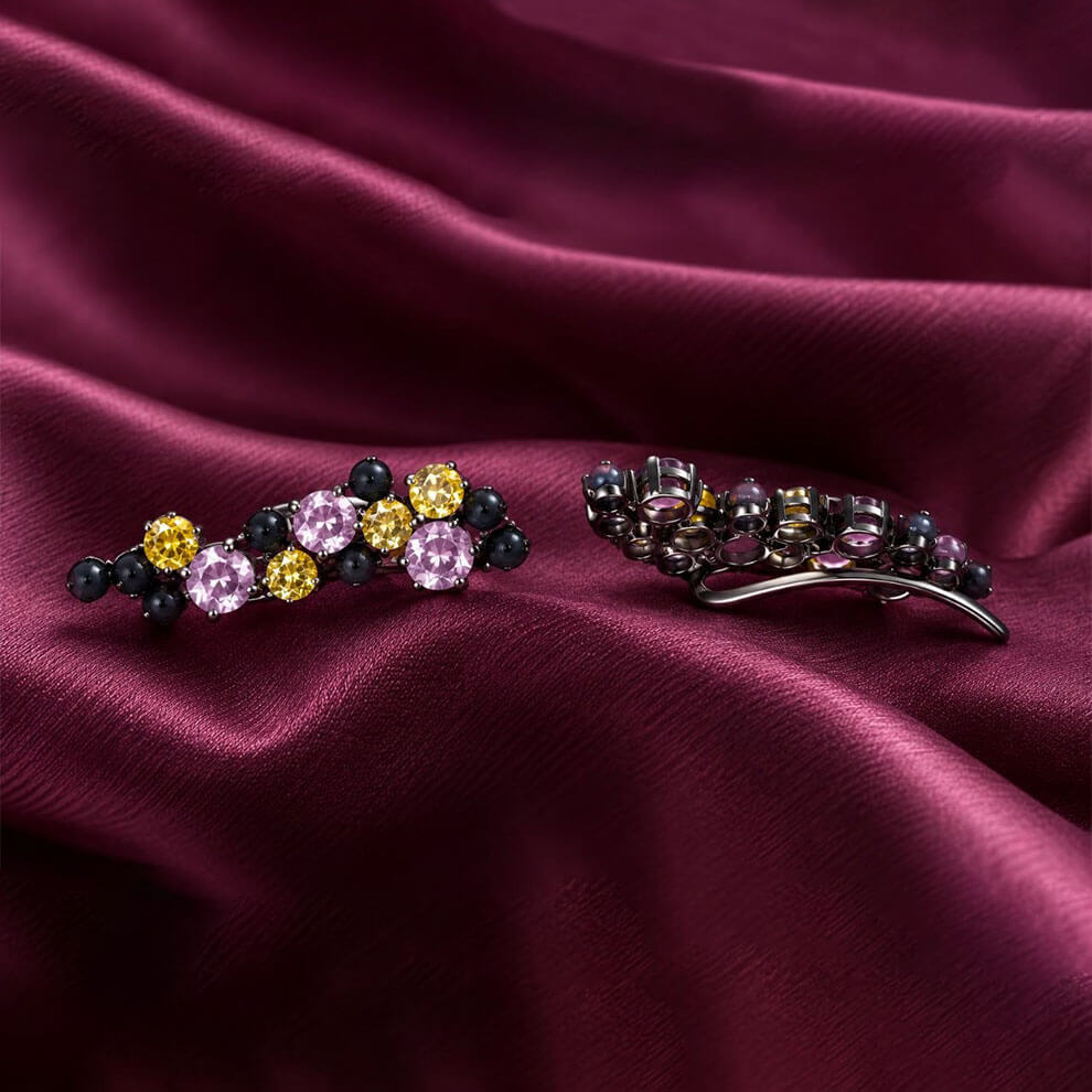 Reverse Earring ( Black x Yellow )