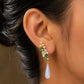 Reverse Earring (  Blue Drop )