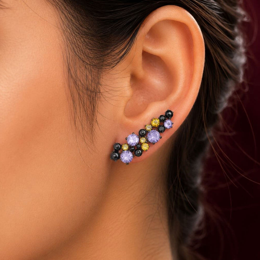 Reverse Earring ( Black x Yellow )