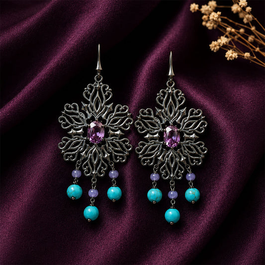 Black Theme Earring ( Purple )