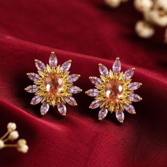 Sunflower Earring ( Brown )