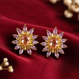 Sunflower Earring ( Brown )