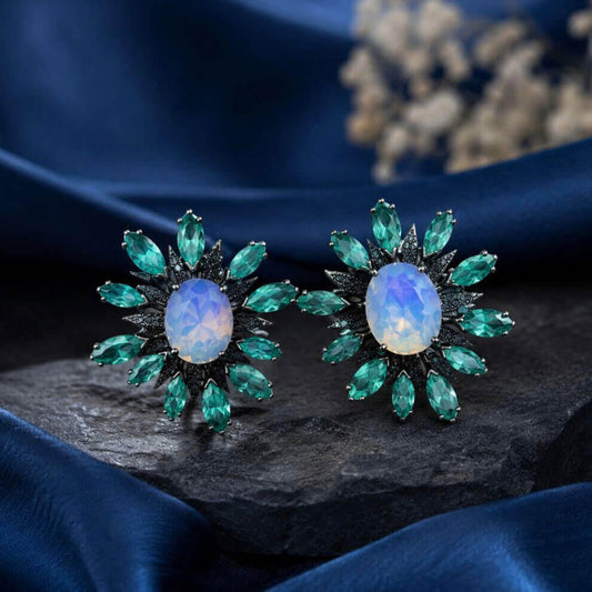Sunflower Earring ( Sea Green )