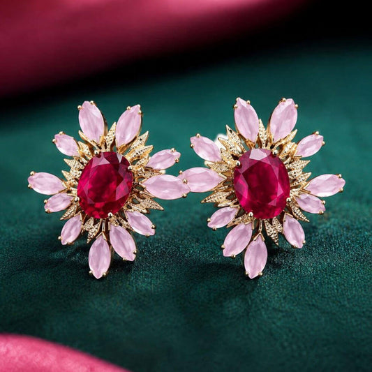 Sunflower Earring ( Pink )